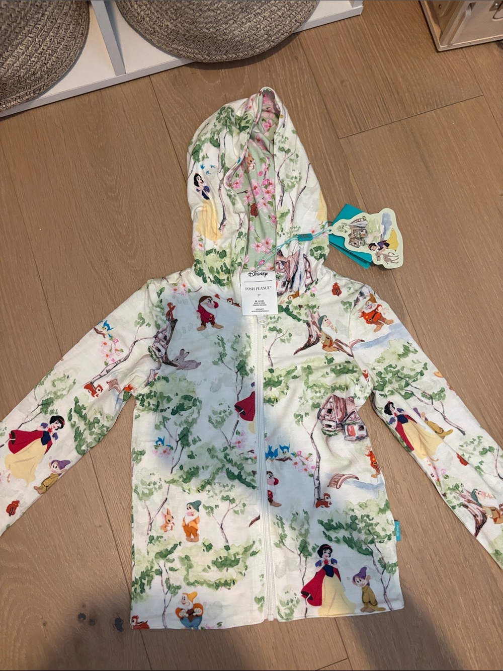 NWT Posh Peanut Snow White reversible zip up